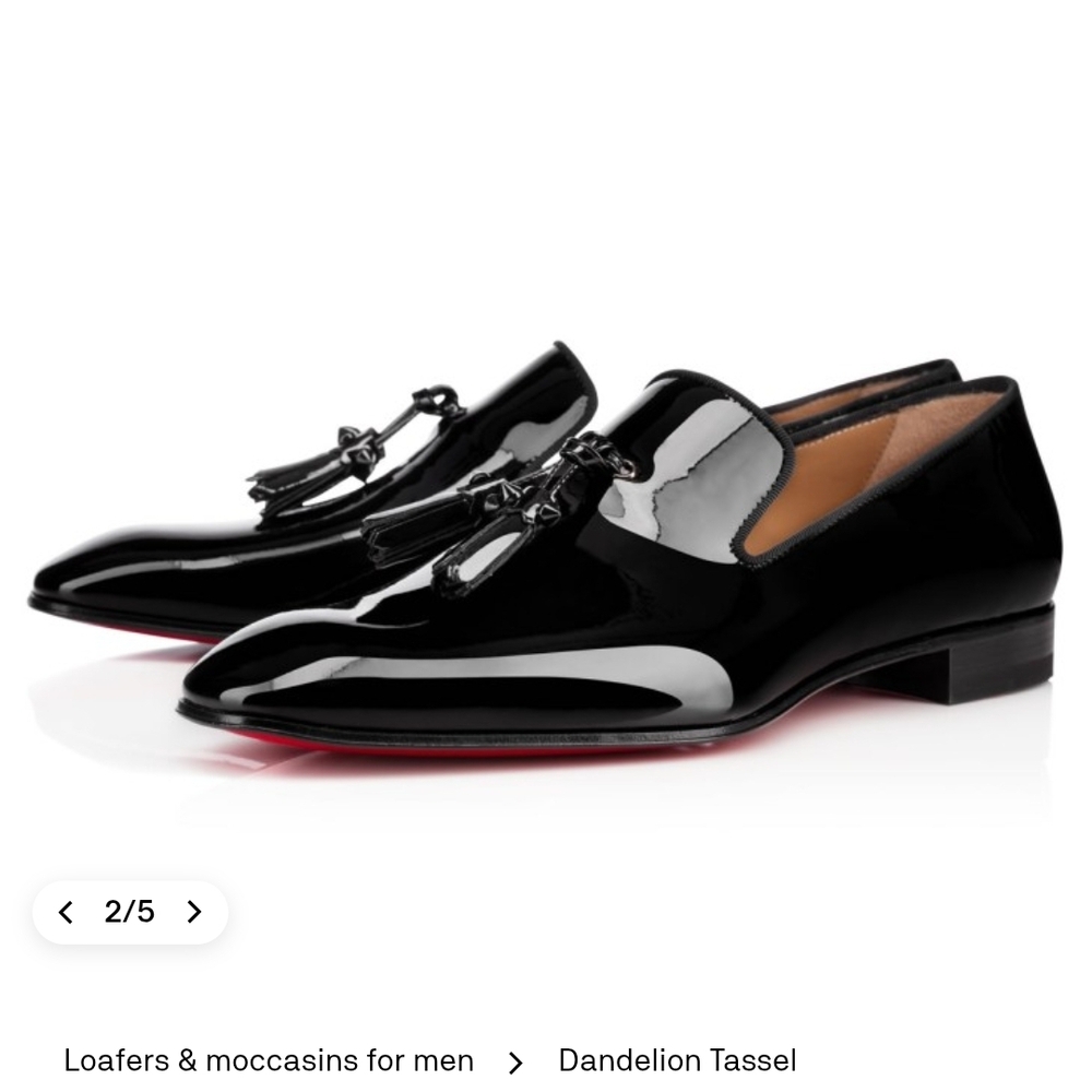 Christian Louboutin Patent Black Loafers with Tassels